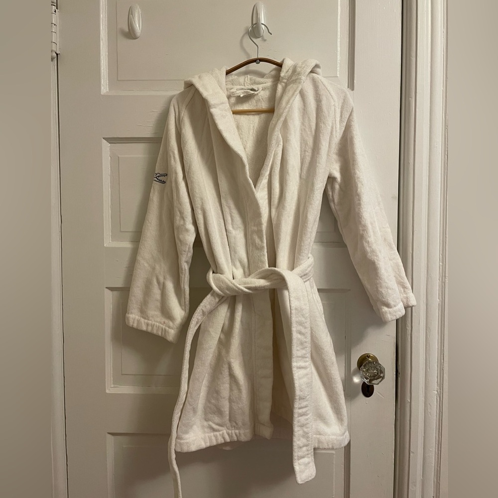 White Hooded Bathrobe